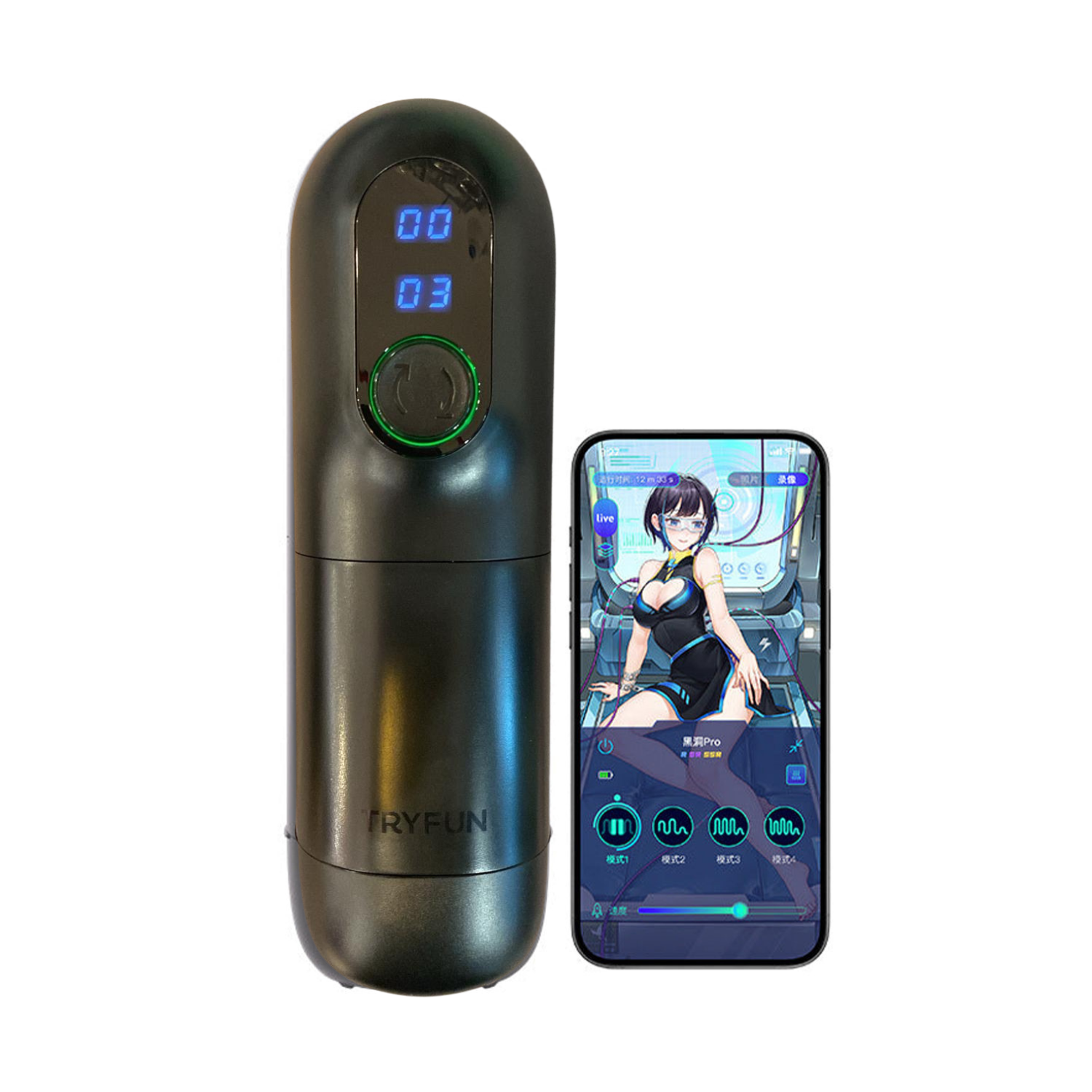 TryFun - Black Hole Pro App-Controlled Smart Retractable Male Masturba TryFun - Black Hole Pro App-Controlled Smart Retractable Male Masturba