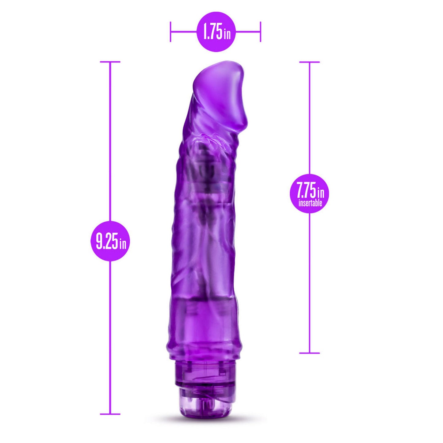 B Yours - Vibe 6 9-inch Vibrating Dildo Purple