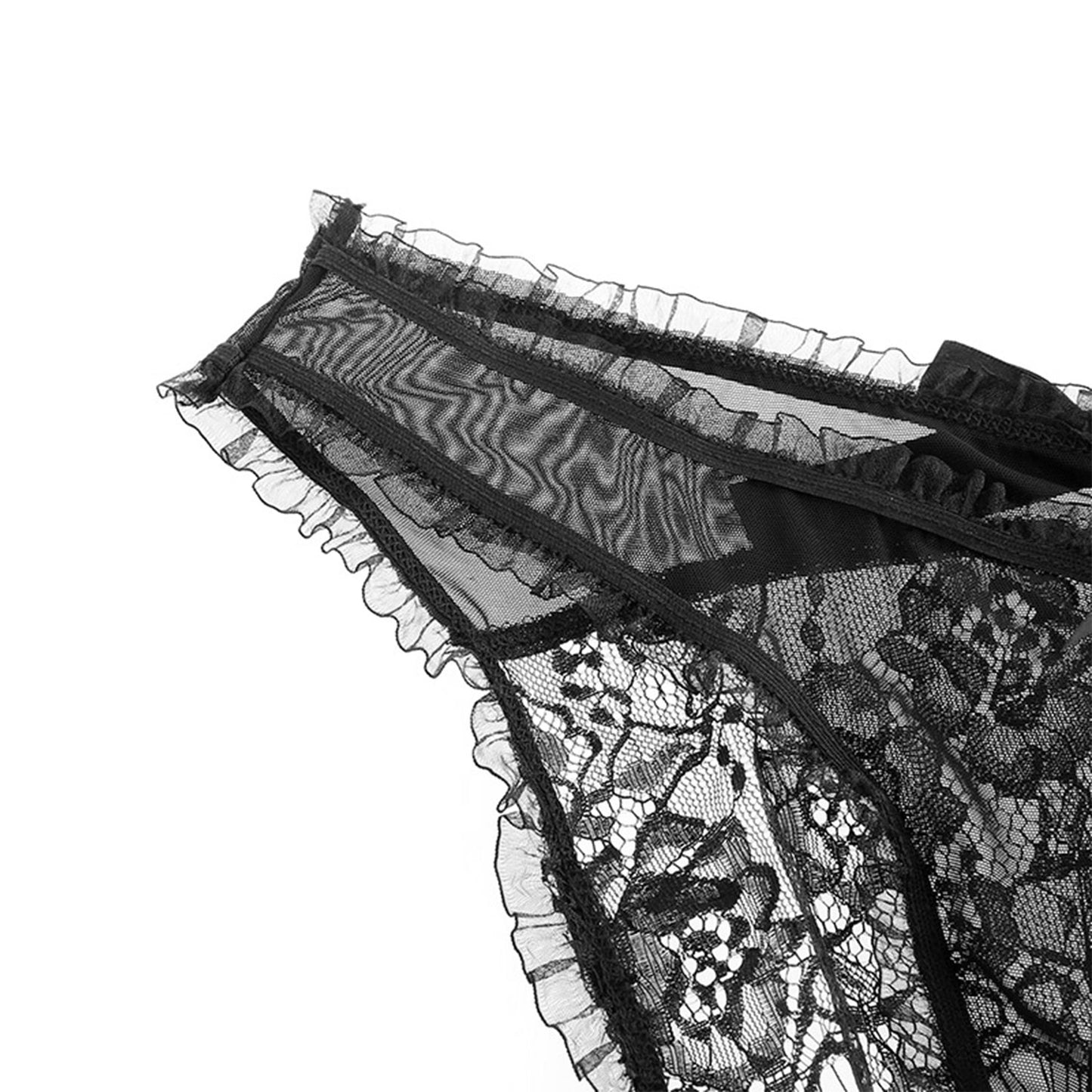 Fee Et Moi - Sheer Lace Bow Sexy Panty Black