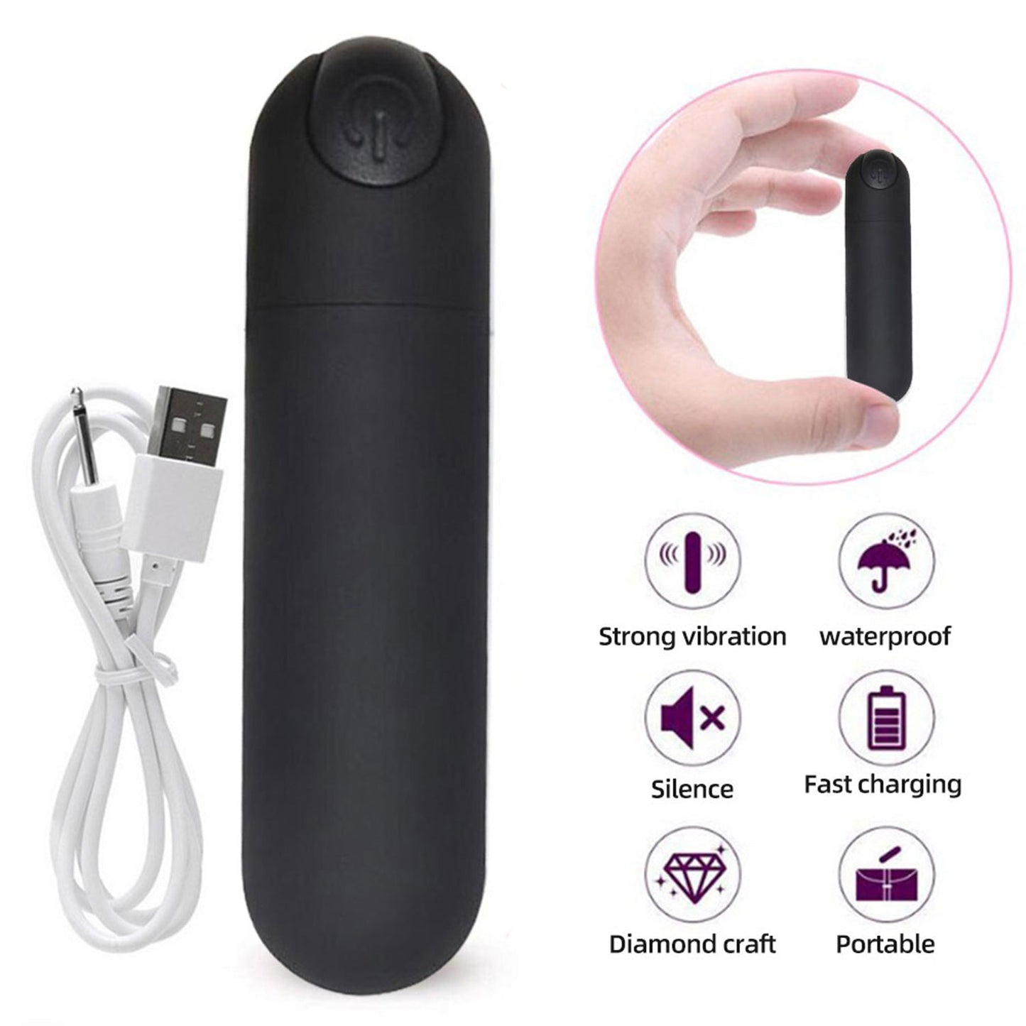 Funky Fantasy Series - Phantom Black Bullet Vibrator