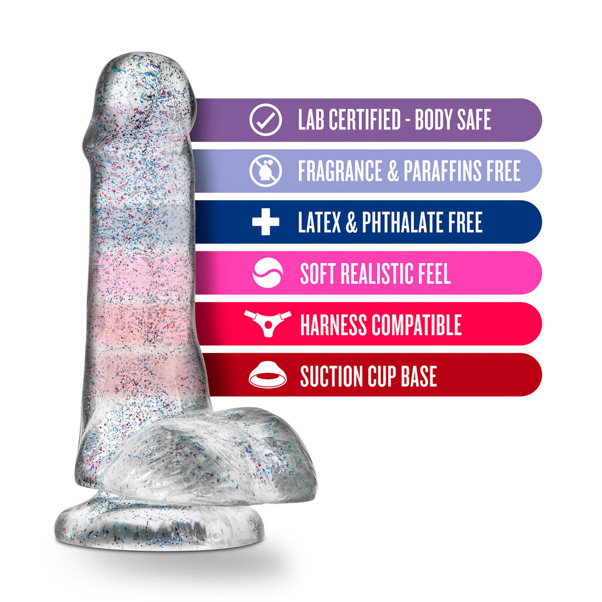 Naturally Yours - 6-Inch Glitter Suction Cup Dildo