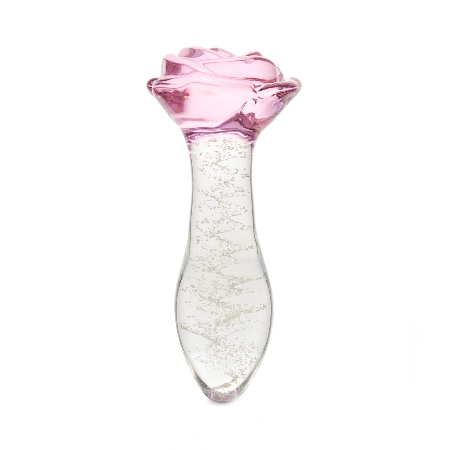 Geisha's Gems - Glow In The Dark Rose Glass Butt Plug Geisha's Gems - Glow In The Dark Rose Glass Butt Plug
