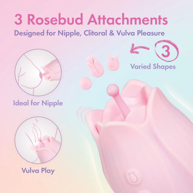 Blush Novelties Play With Me Rose Vibrator with Rosebud Attachments