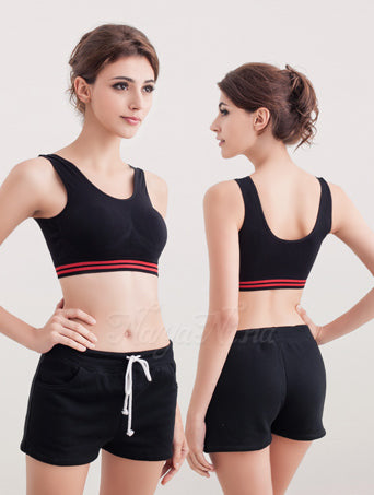 Naya Nina - Padded Sports Bra with UltraBack - Black Berry Edge Stripes (L Size)