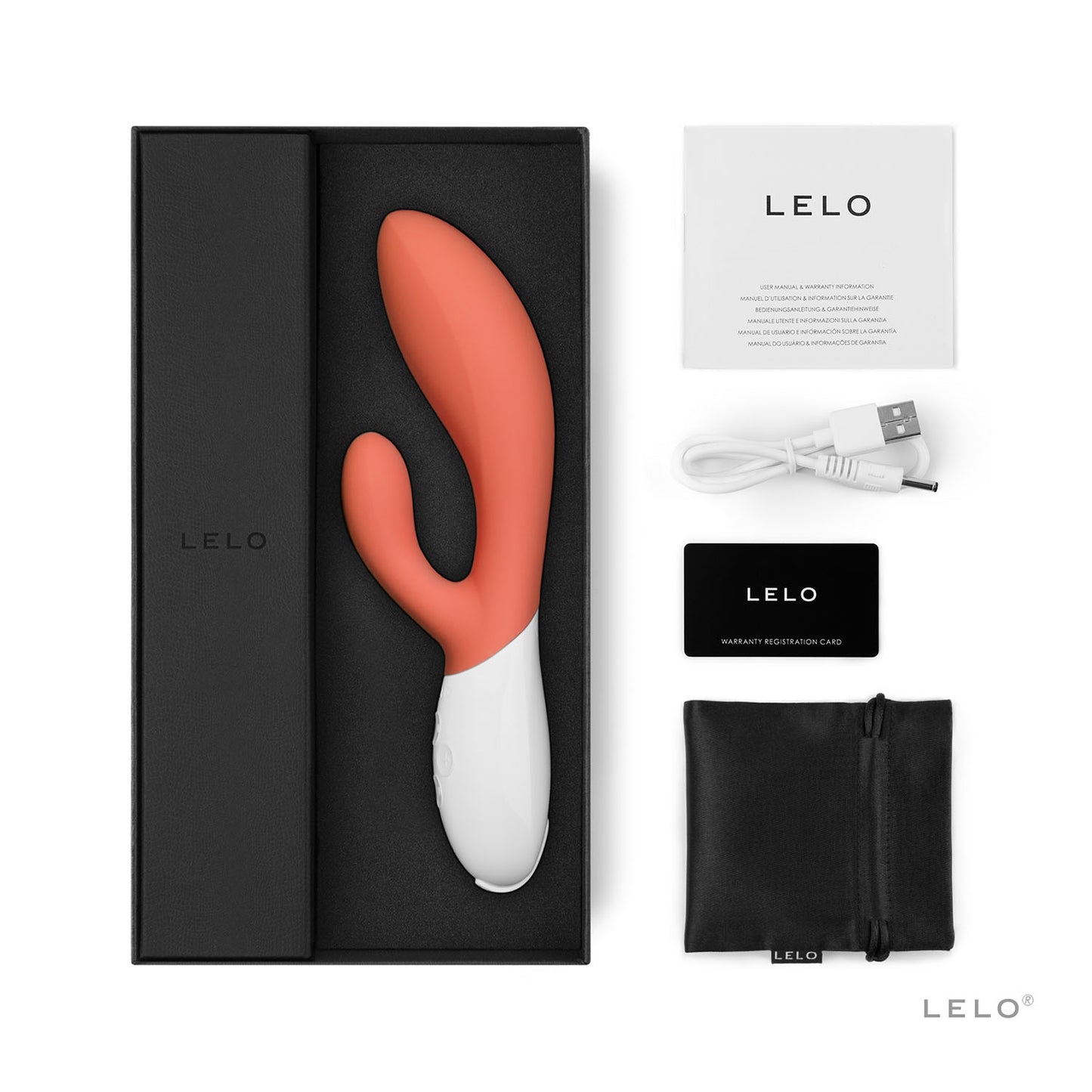 Lelo - Ina 3 Rabbit Vibrator (Coral Red)