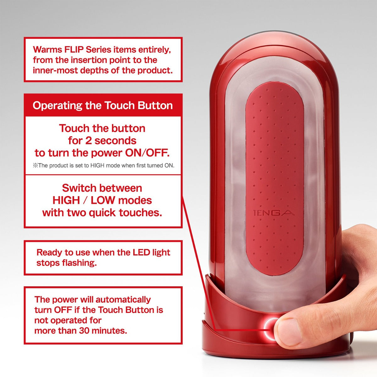 Tenga - Flip Zero Red Warming Edition Masturbator W/Warming Package