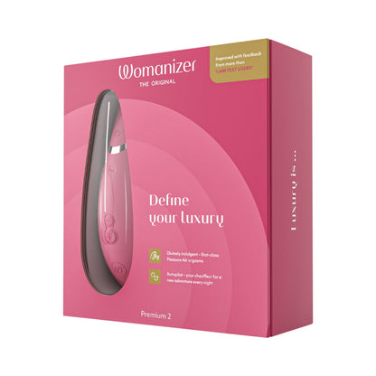 Womanizer - Premium 2 Silicone Rechargeable Clitoral Stimulator Raspberry