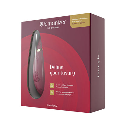 Womanizer - Premium 2 Silicone Rechargeable Clitoral Stimulator Bordeaux 