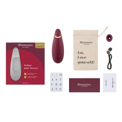 Womanizer - Premium 2 Silicone Rechargeable Clitoral Stimulator Bordeaux 