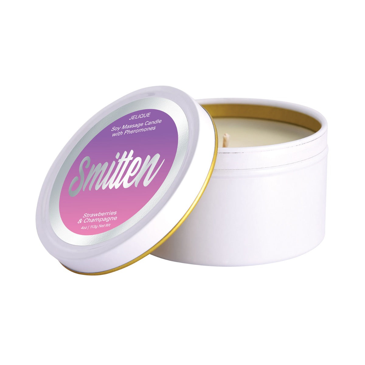 Jelique - Massage Candle 4 oz Smitten Strawberry & Champagne