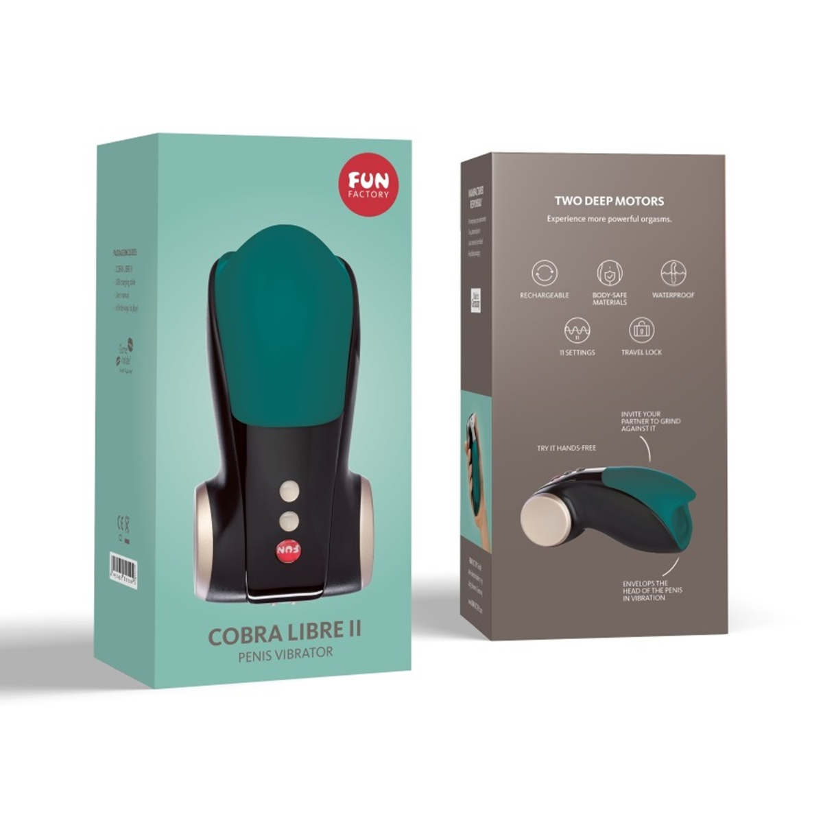 Fun Factory - COBRA Libre V2 Penis Head Vibrator - Black/Deep Sea Blue