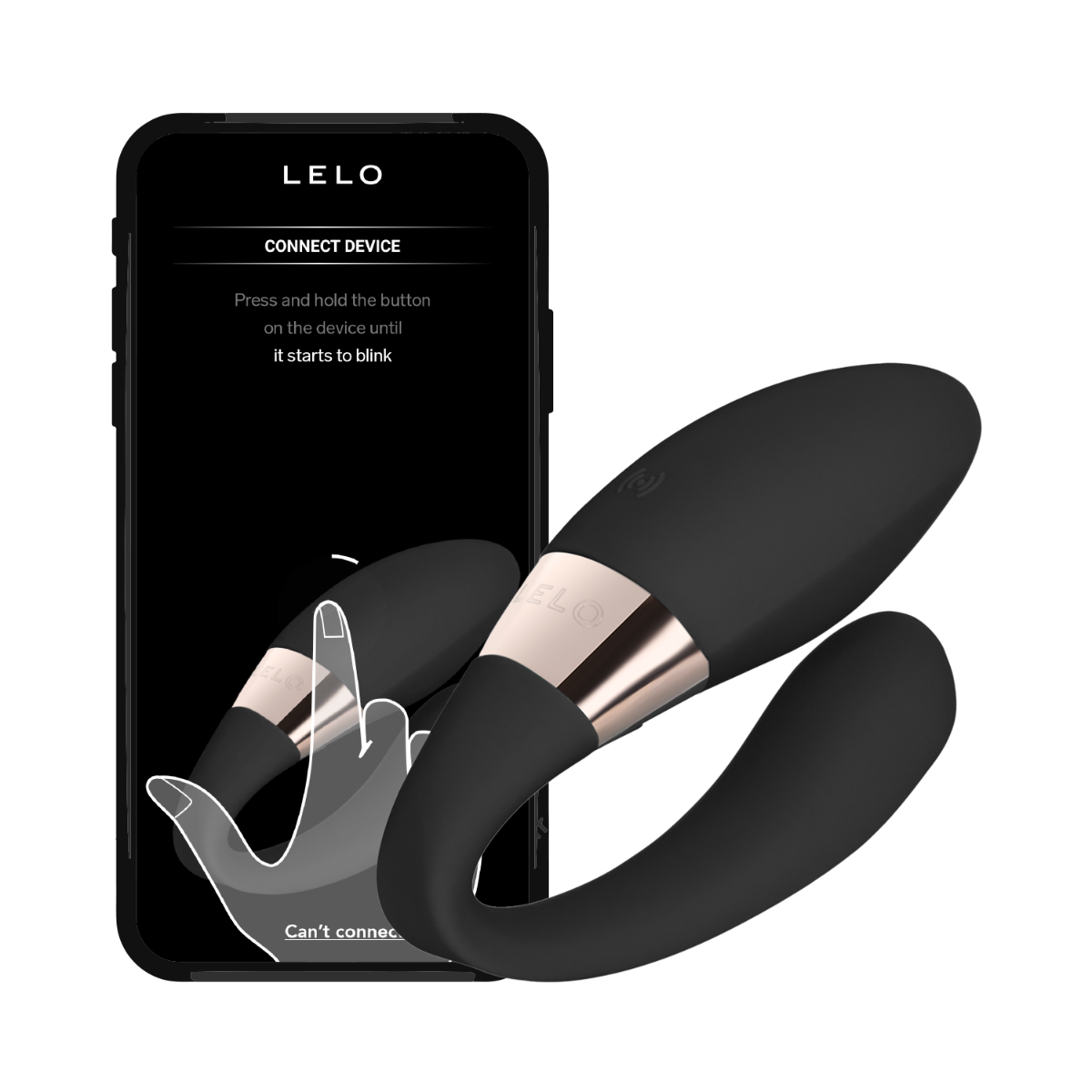 Lelo - Tiani Harmony Dual Action App Controlled Couple Vibrator (Black) (Free Massage Candle)