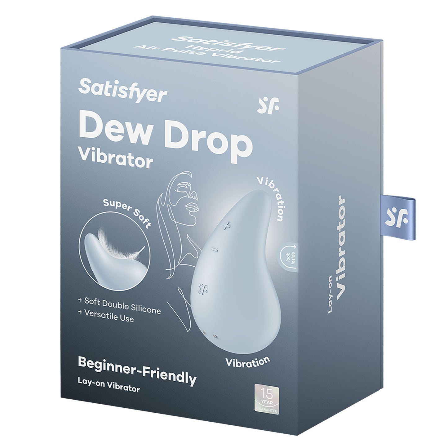 Satisfyer - Dew Drop Clitoral Lay-On Vibrator Blue