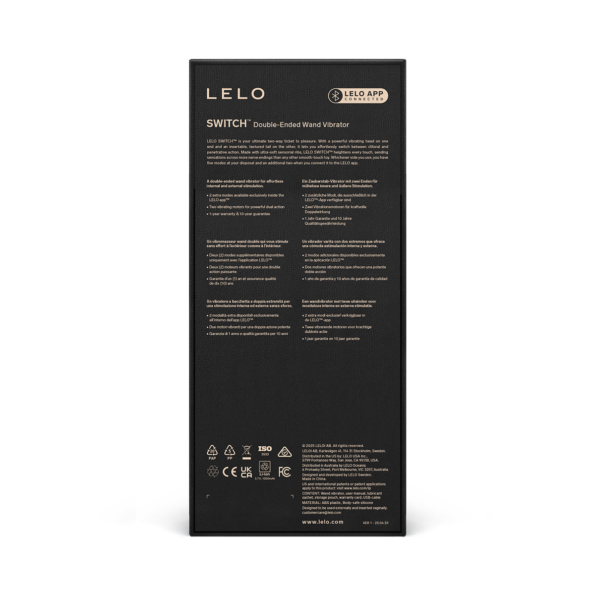 LELO Switch - App-Controlled Double-Sided Wand Vibrator