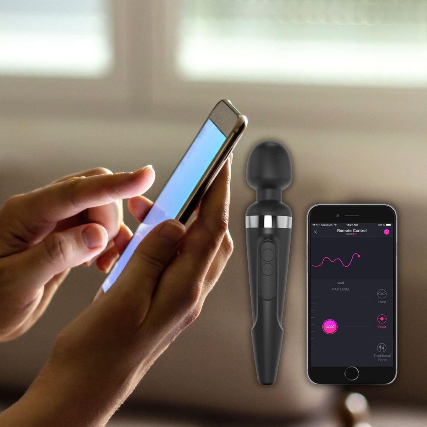 Travel-friendly app-controlled wand massager – Lovense Domi 2
