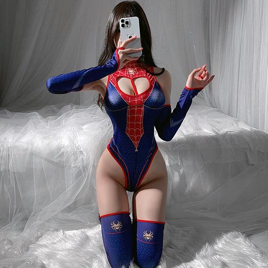 Ping Xian - Seductive Spiderwoman Crotchless Bodysuit One Size