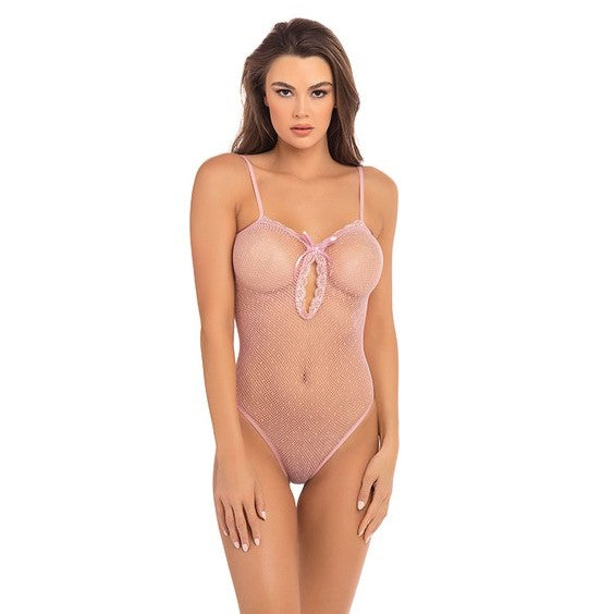 Rene Rofe - Undone See Through Bodysuit Rose (One Size)