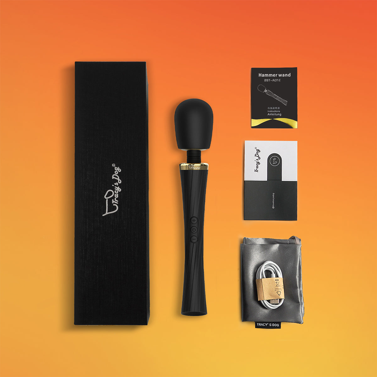 Tracy's Dog - Hammer Wand Clitoral Vibrator Black