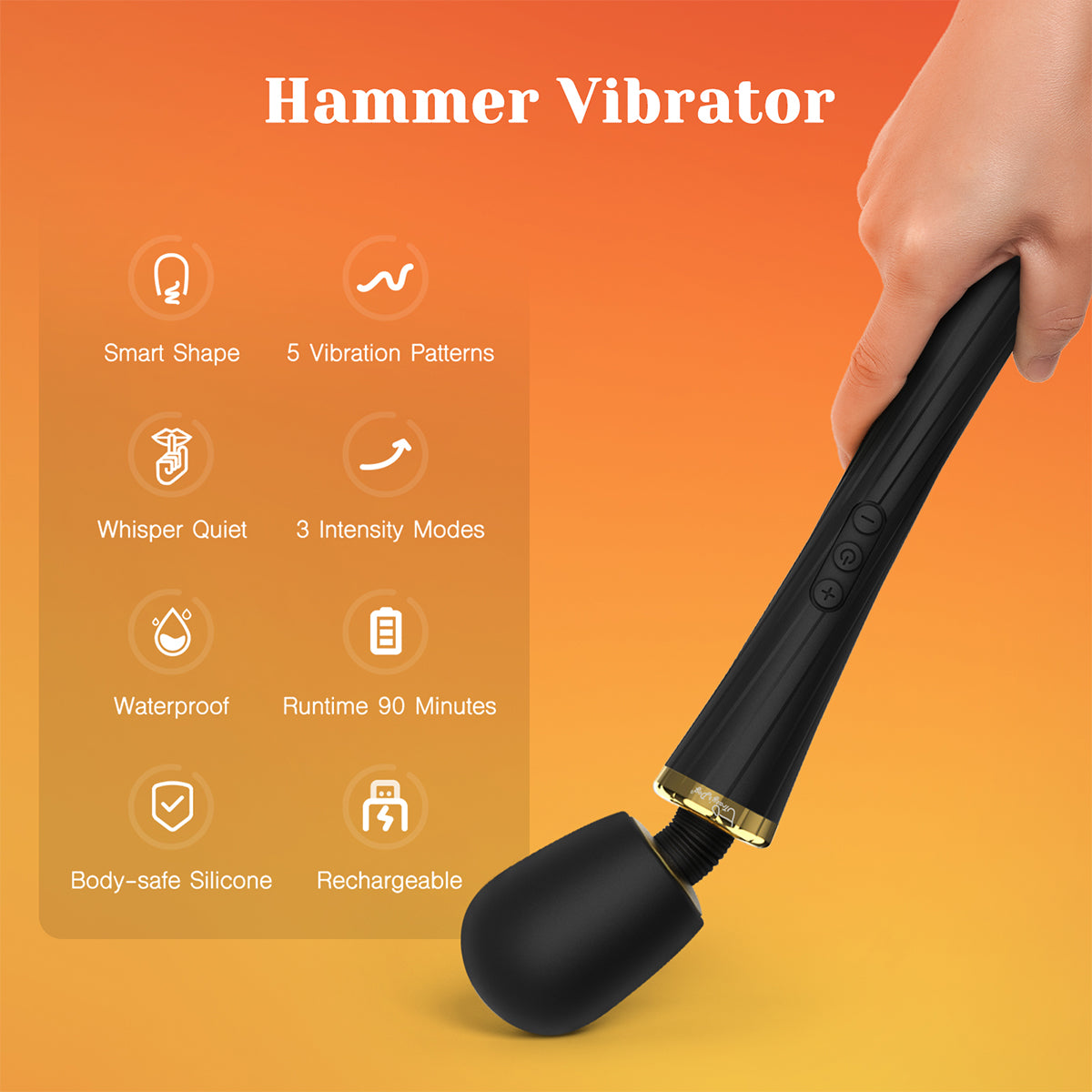 Tracy's Dog - Hammer Wand Clitoral Vibrator Black