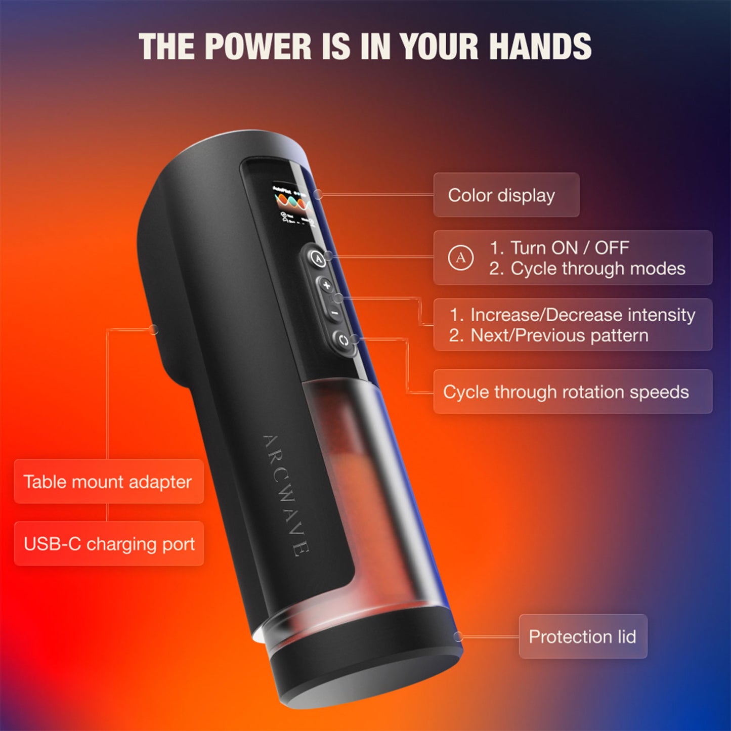 Arcwave - Thruster App-Controlled Thrusting and Rotating Male Stroker