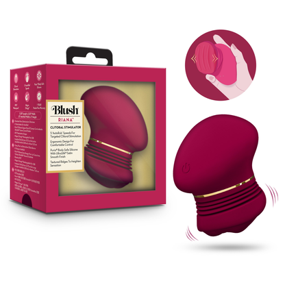Blush - Riana Silicone Clitoral Stimulator AutoRub Technology Mulberry Wine