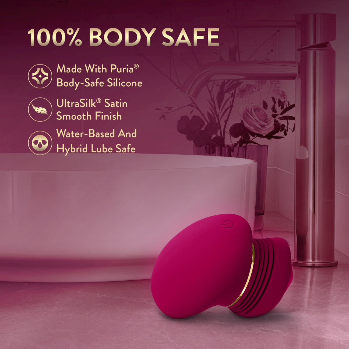 Blush - Riana Silicone Clitoral Stimulator AutoRub Technology Mulberry Wine