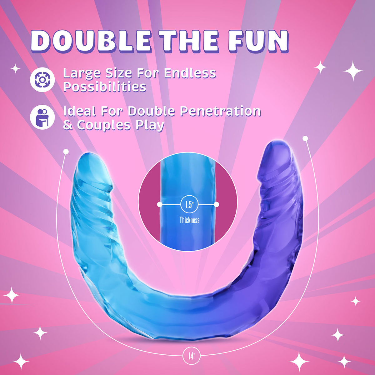 B Yours - Sugar Stud 14-inch Double-ended Dildo