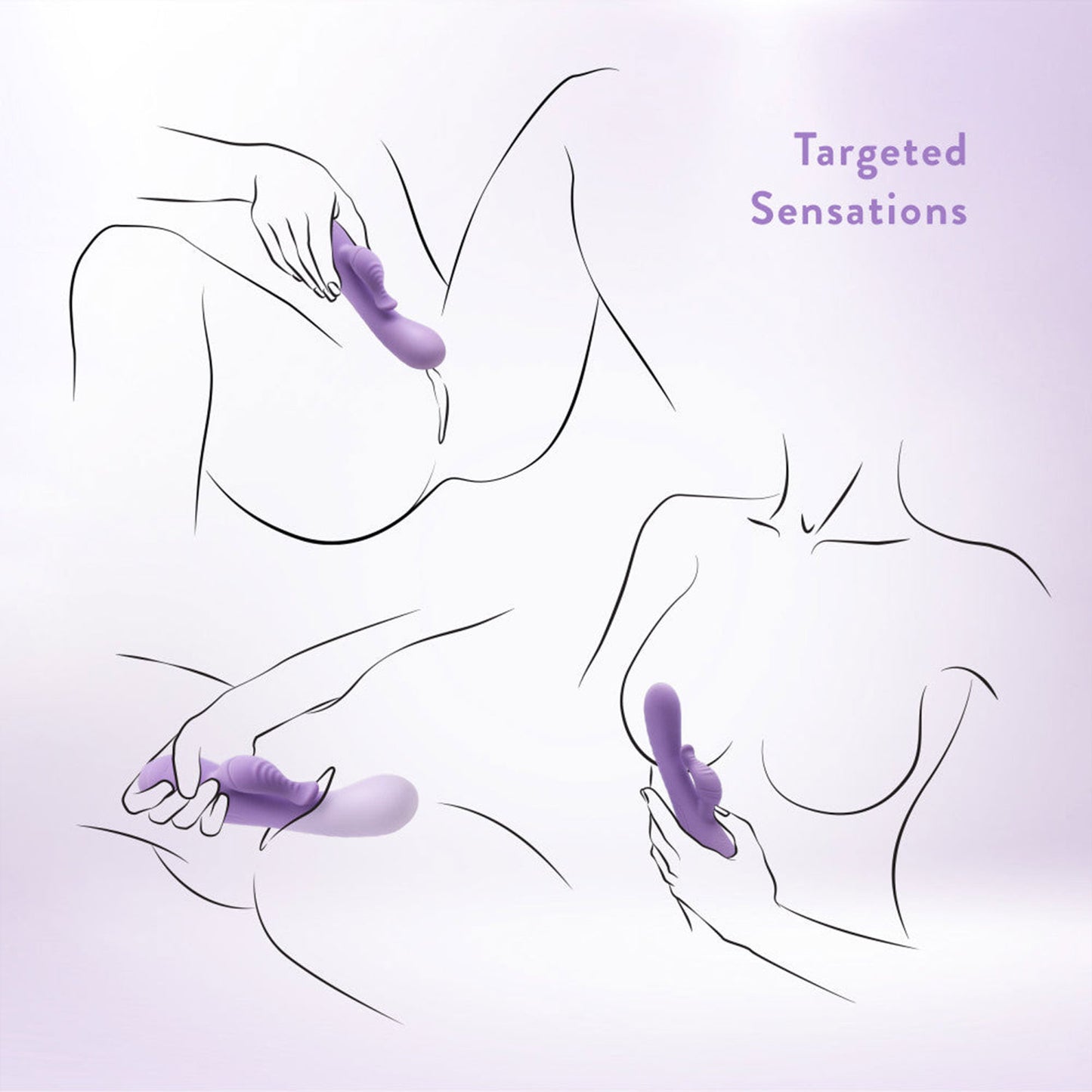 Blush - Evelyn 8 Inch Rechargeable Silicone Dual Rabbit Vibrator Purple