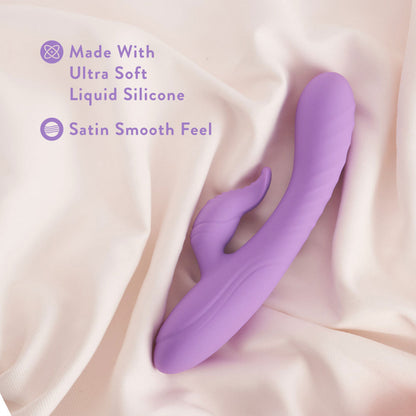 Blush - Evelyn 8 Inch Rechargeable Silicone Dual Rabbit Vibrator Purple