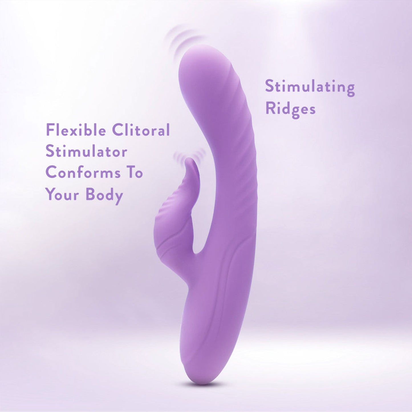 Blush - Evelyn 8 Inch Rechargeable Silicone Dual Rabbit Vibrator Purple