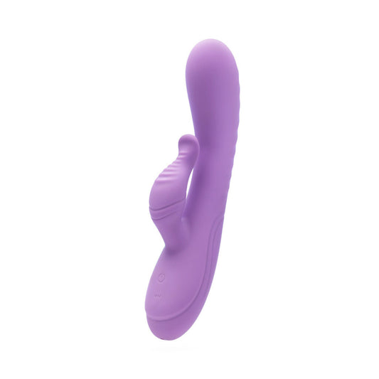 Blush - Evelyn 8 Inch Rechargeable Silicone Dual Rabbit Vibrator Purple