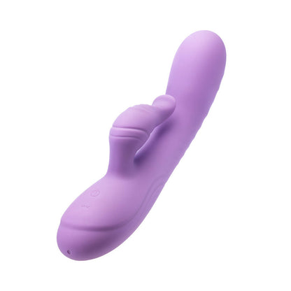 Blush - Evelyn 8 Inch Rechargeable Silicone Dual Rabbit Vibrator Purple