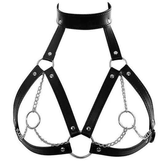 The Horny Company - Black Dragon Bondage Cupless Breast Harness Black