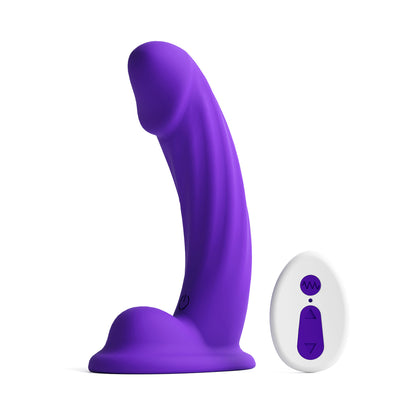 Colours - Curve 6-inch Vibrating Dildo with Remote Purple