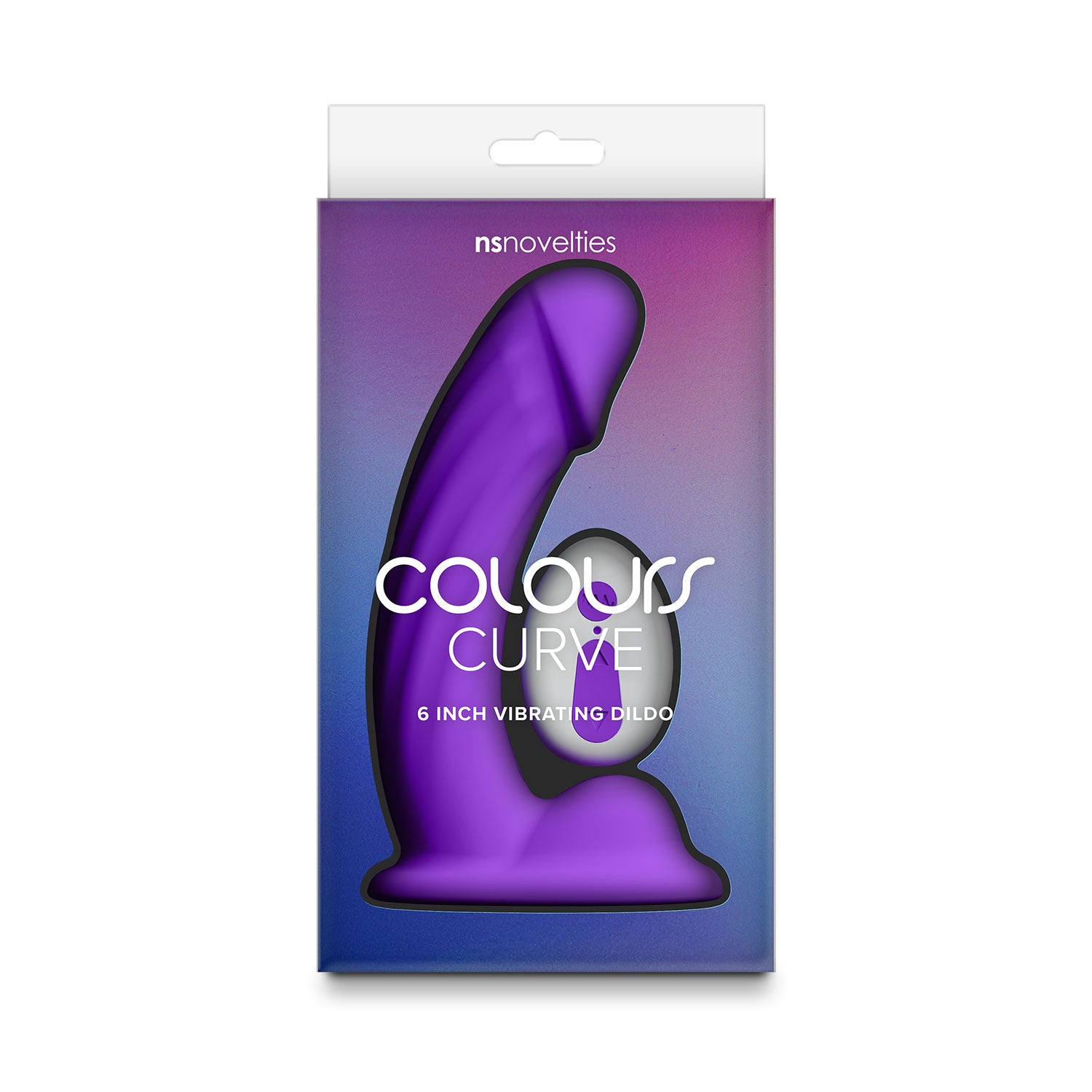 Colours - Curve 6-inch Vibrating Dildo with Remote Purple