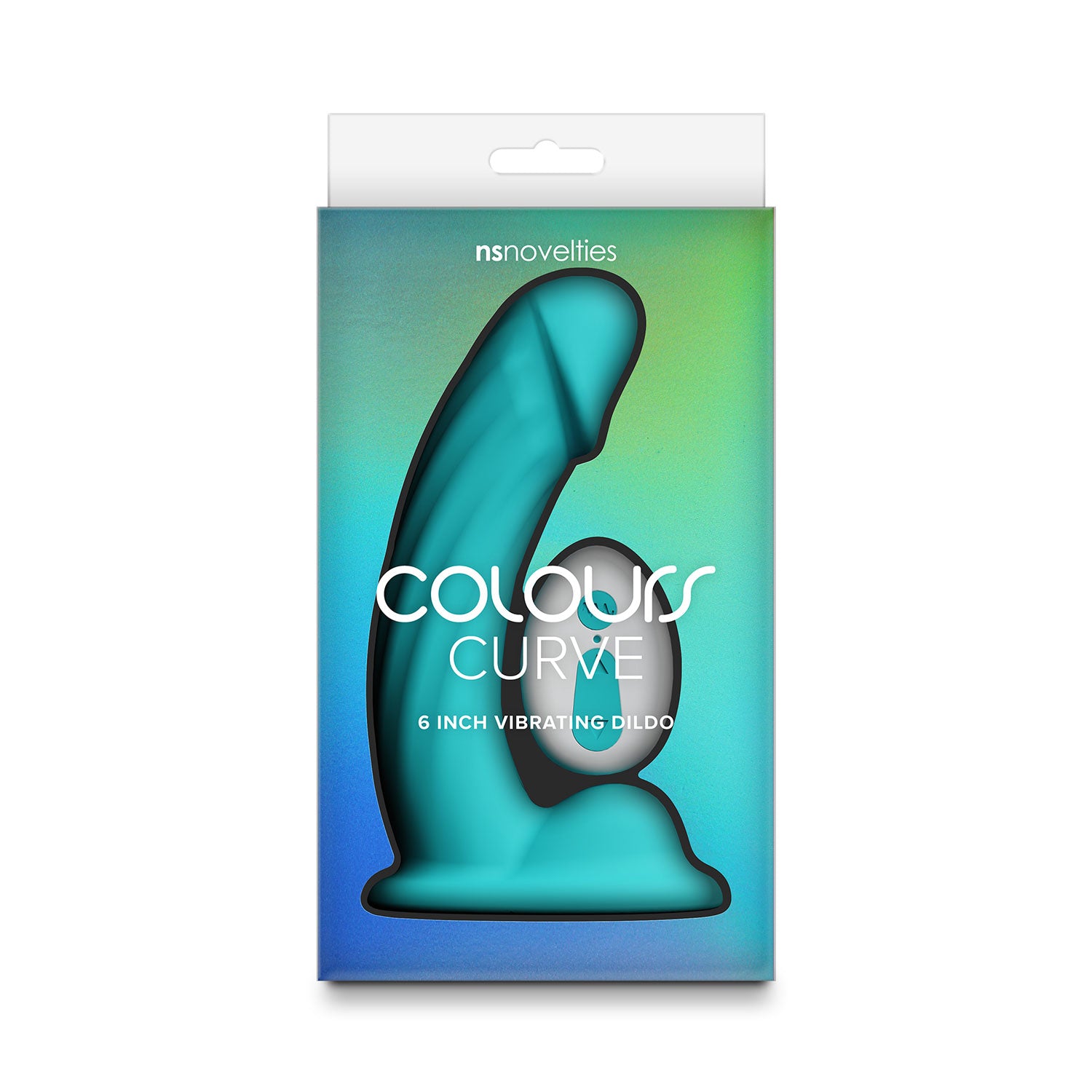 Colours - Curve 6-inch Vibrating Dildo with Remote Teal