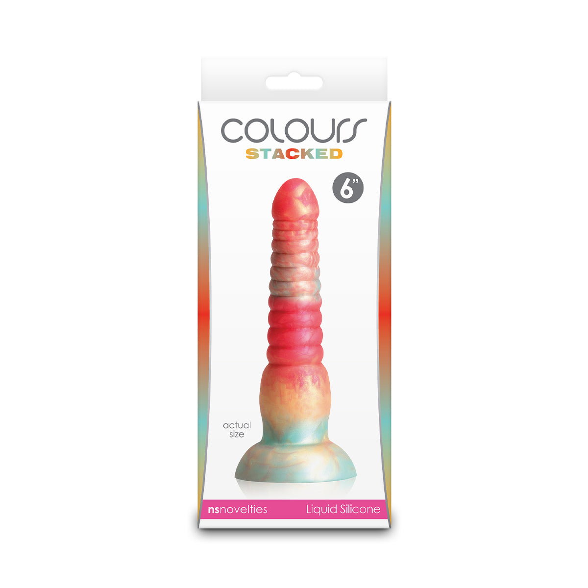 Colours Stacked 6-Inch Silicone Dildo (Red Gold)