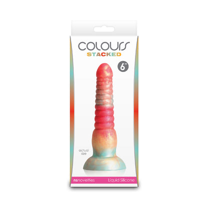 Colours Stacked 6-Inch Silicone Dildo (Red Gold)