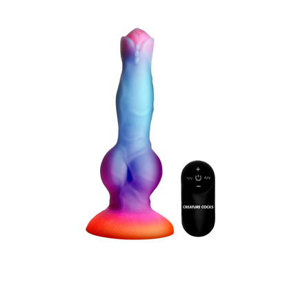 Creature Cocks - Astro Cock 8-inch Vibrating Glow-in-the-Dark Dildo with Remote