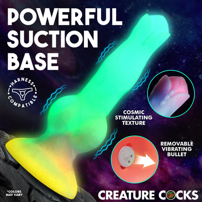 Creature Cocks - Astro Cock 8-inch Vibrating Glow-in-the-Dark Dildo with Remote