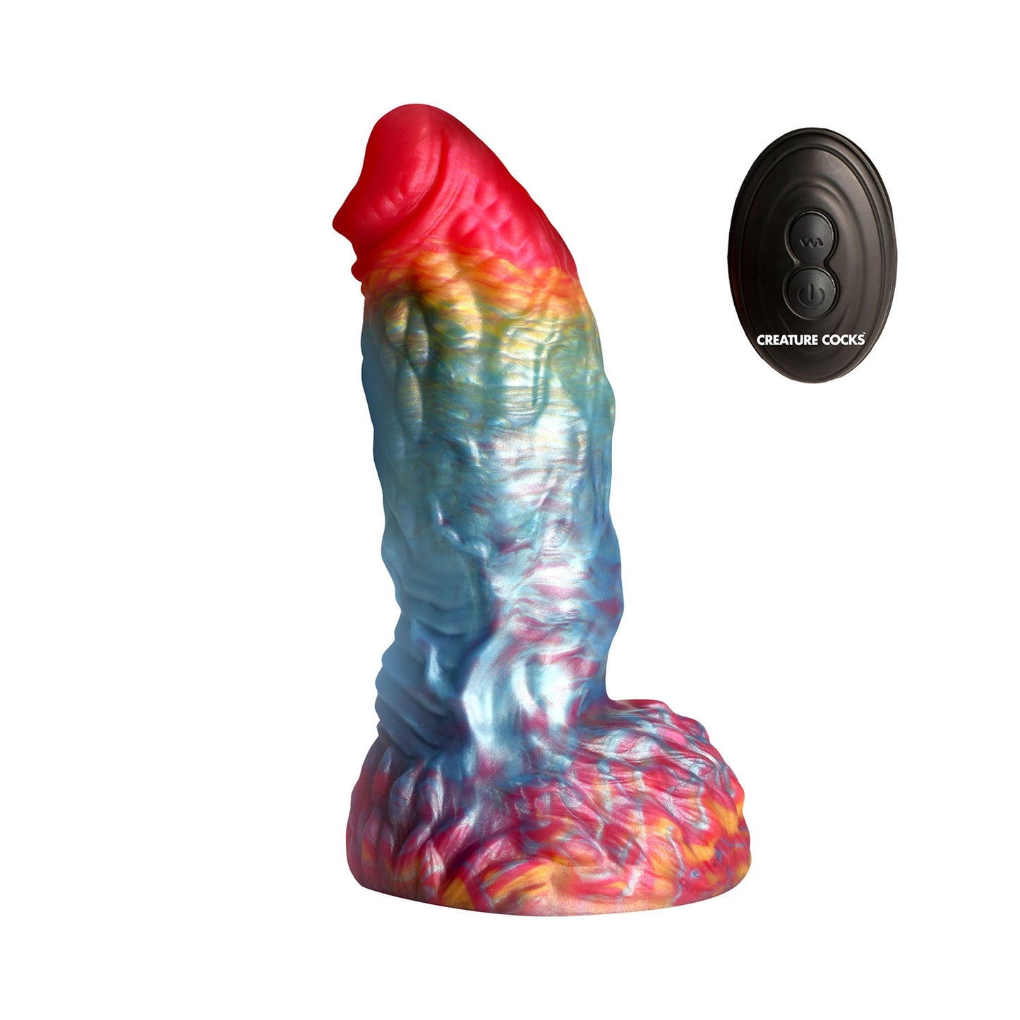Creature Cocks - Rainbow Phoenix 6.8-inches Vibrating Dildo with Remote