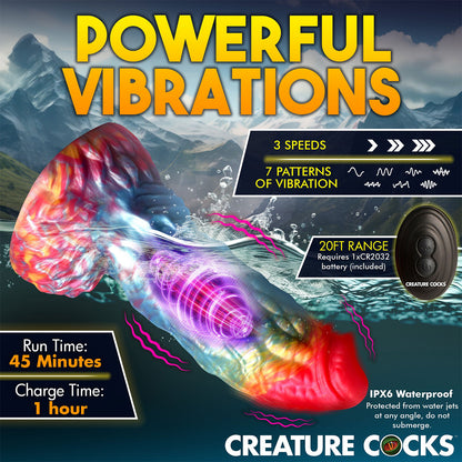 Creature Cocks - Rainbow Phoenix 6.8-inches Vibrating Dildo with Remote