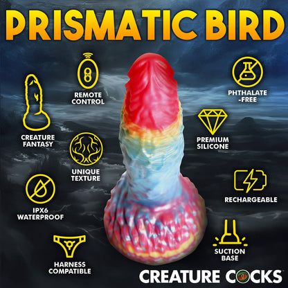 Creature Cocks - Rainbow Phoenix 6.8-inches Vibrating Dildo with Remote