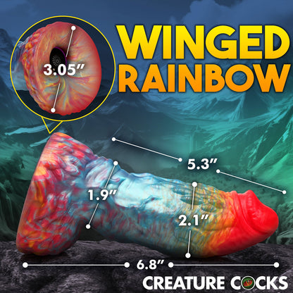 Creature Cocks - Rainbow Phoenix 6.8-inches Vibrating Dildo with Remote