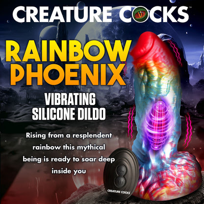 Creature Cocks - Rainbow Phoenix 6.8-inches Vibrating Dildo with Remote