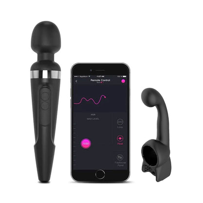 Lovense - Domi Wand 2 App Controlled Super Powerful Mini Wand and Attachment Bundle (Male)