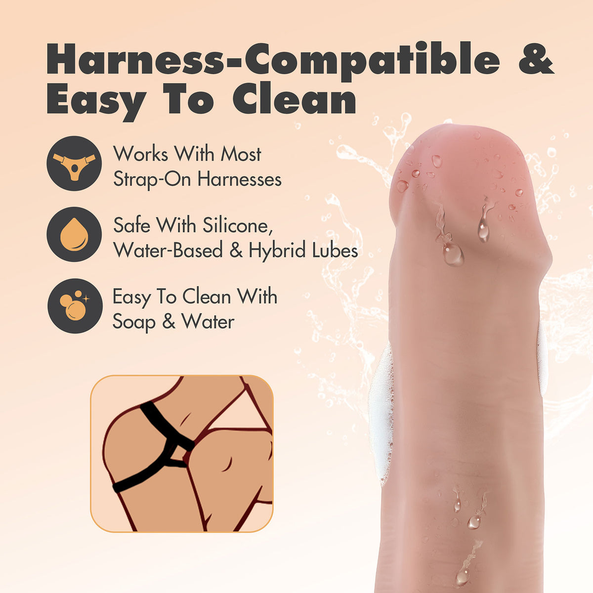 Dr. Skin - Plus Posable Shaft 6.5-inch Dildo With Balls Vanilla