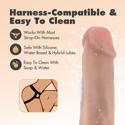 Dr. Skin - Plus Posable Shaft 6.5-inch Dildo With Balls Vanilla