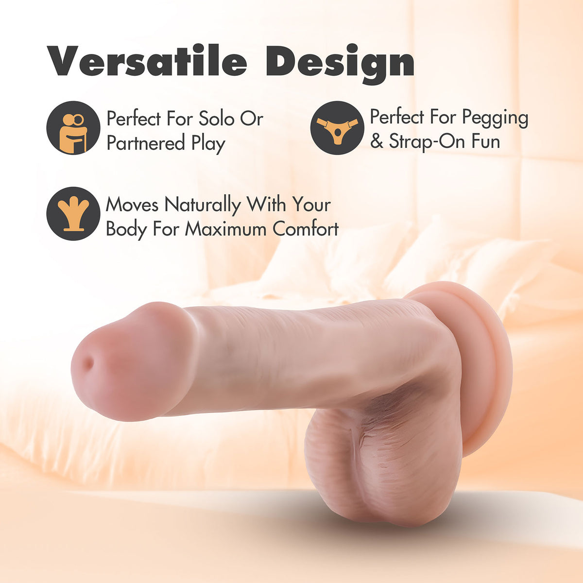 Dr. Skin - Plus Posable Shaft 6.5-inch Dildo With Balls Vanilla