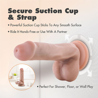 Dr. Skin - Plus Posable Shaft 6.5-inch Dildo With Balls Vanilla